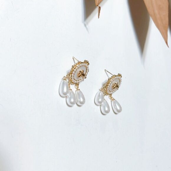 Pearl drop earrings N378 - Picture 3 of 5